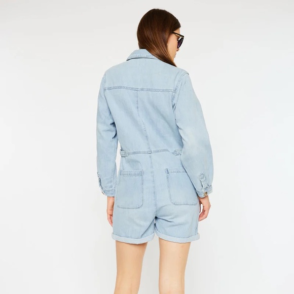 NWT KanCan Winona Loose Fit Denim Romper - Picture 3 of 5